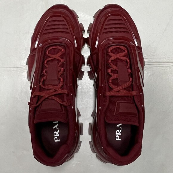 PRADA CLOUDBUST THUNDER RED BAROLO SIZE 9.5 MEN NEW AUTHENTIC CALZATURE UOMO - Picture 3 of 6